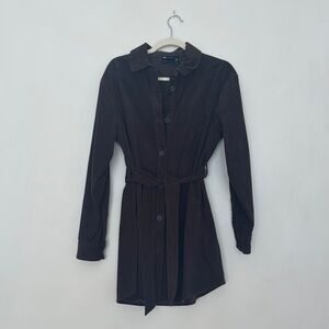 Brown Button-Up Dress with Belt